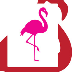 Flamingo vector line art drawing
