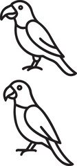 parrot-line-art-with-white-backgrounders