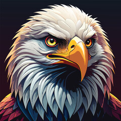Detailed Bald Eagle Head Portrait Illustration