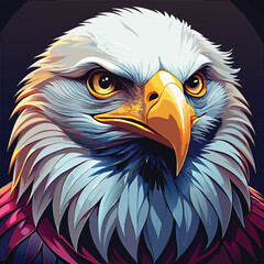 Detailed Bald Eagle Head Portrait Illustration