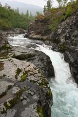Waterfall on a mountain stream.