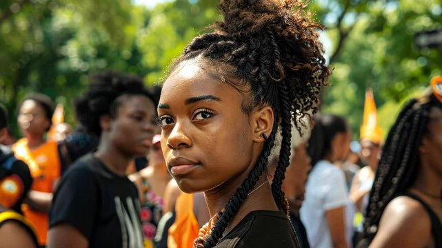 Group Portrait With Dreadlocked Woman