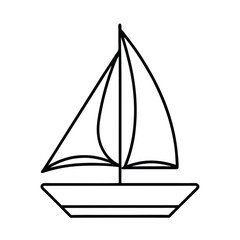 Sailboat graphic perfect for seasonal themes Vector illustration