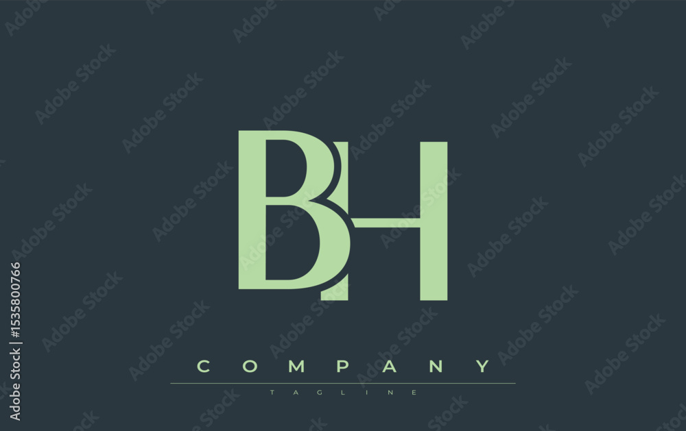 Fototapete bh modern initials logo design. branding logo with stylized initials showcasing bold design and mode