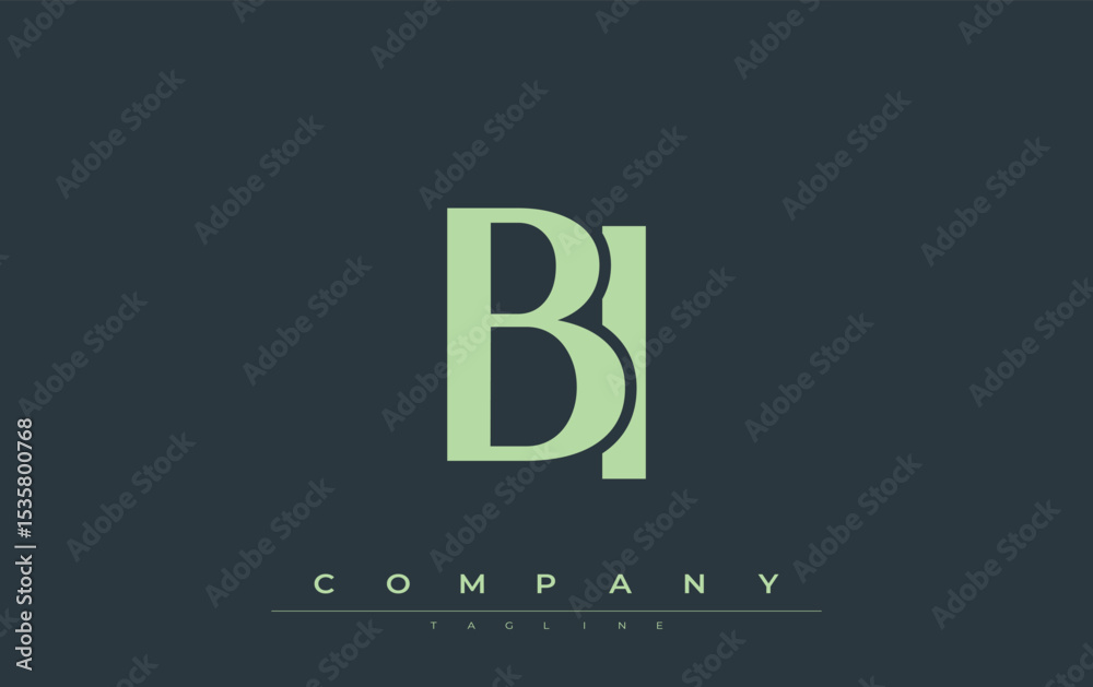 Fototapete bi modern initials logo design. branding logo with stylized initials showcasing bold design and mode