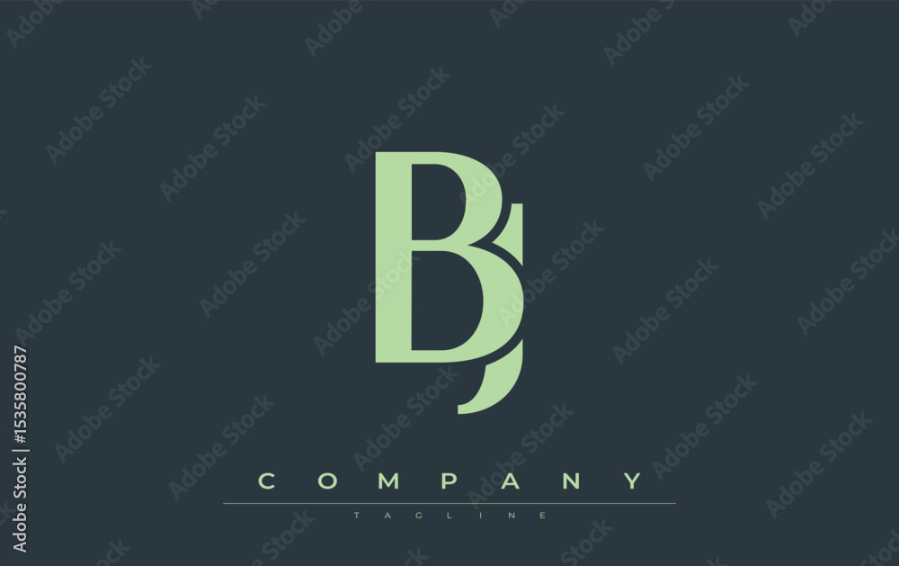 Fototapete bj modern initials logo design. branding logo with stylized initials showcasing bold design and mode