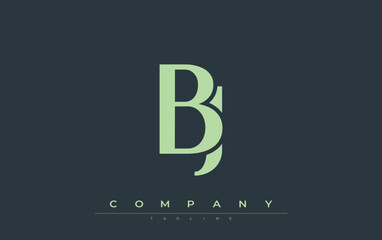 BJ Modern Initials Logo Design. Branding logo with stylized initials showcasing bold design and modern aesthetic. Ideal for professional business branding or creative projects focusing on minimalistic