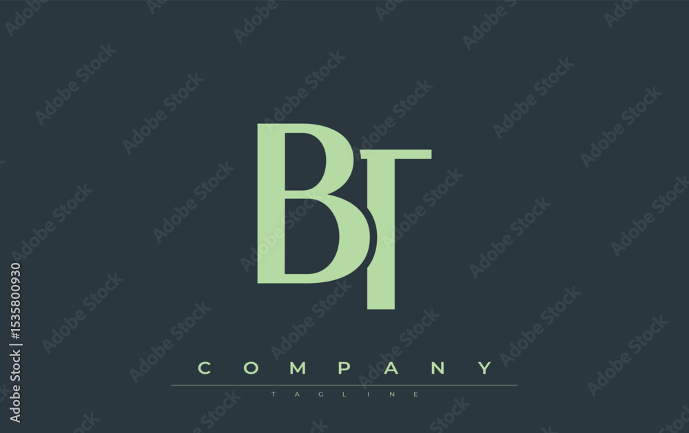 Fototapete bt modern initials logo design. branding logo with stylized initials showcasing bold design and mode