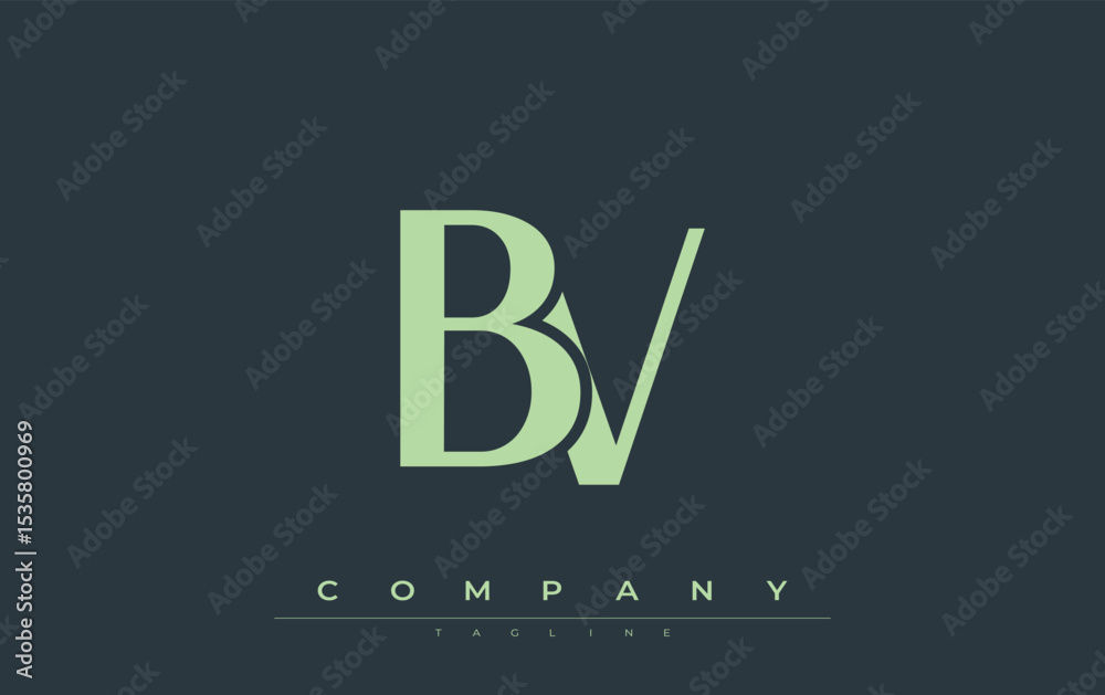 Fototapete bv modern initials logo design. branding logo with stylized initials showcasing bold design and mode