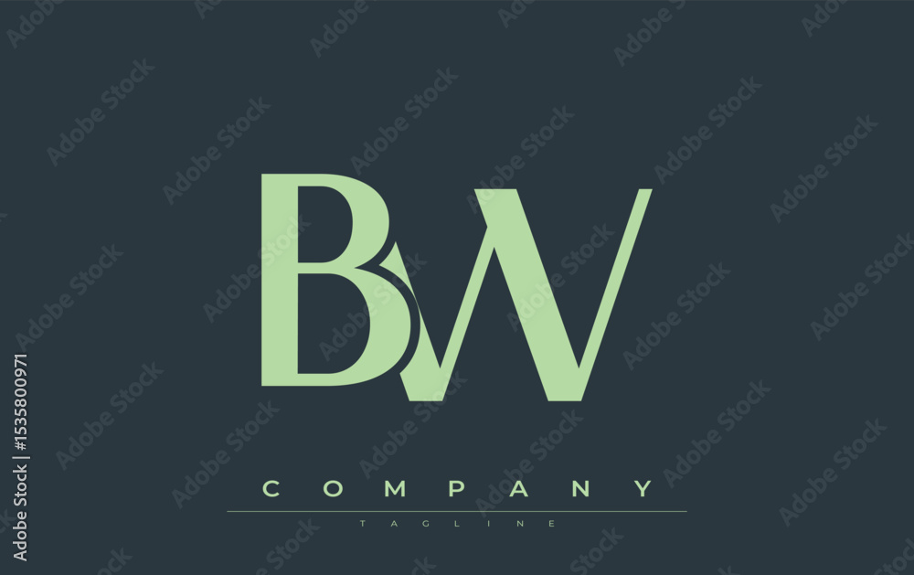Fototapete bw modern initials logo design. branding logo with stylized initials showcasing bold design and mode