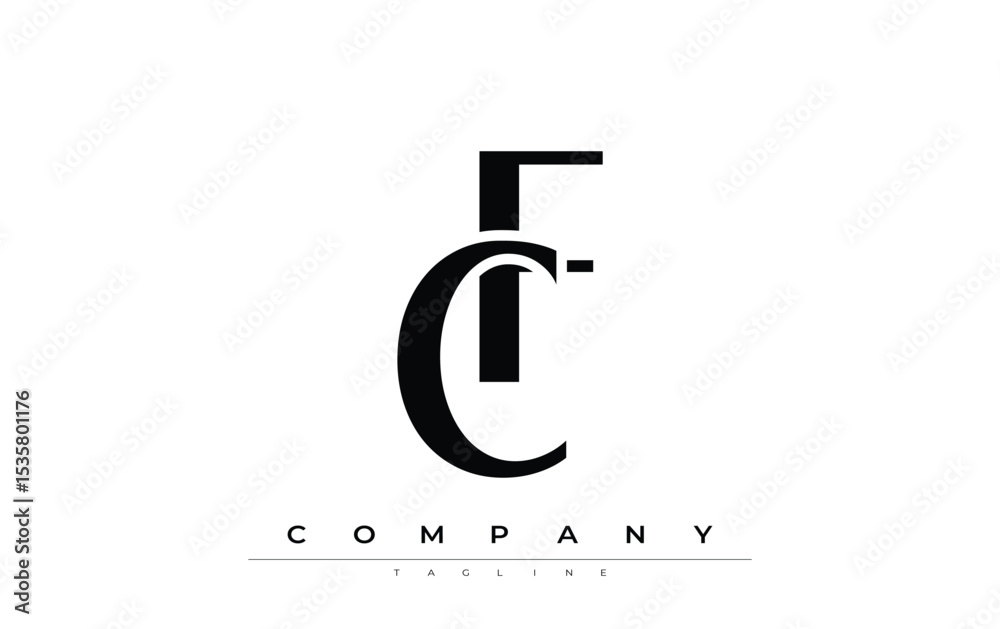 Fototapete cf modern initials logo design. branding logo with stylized initials showcasing bold design and mode