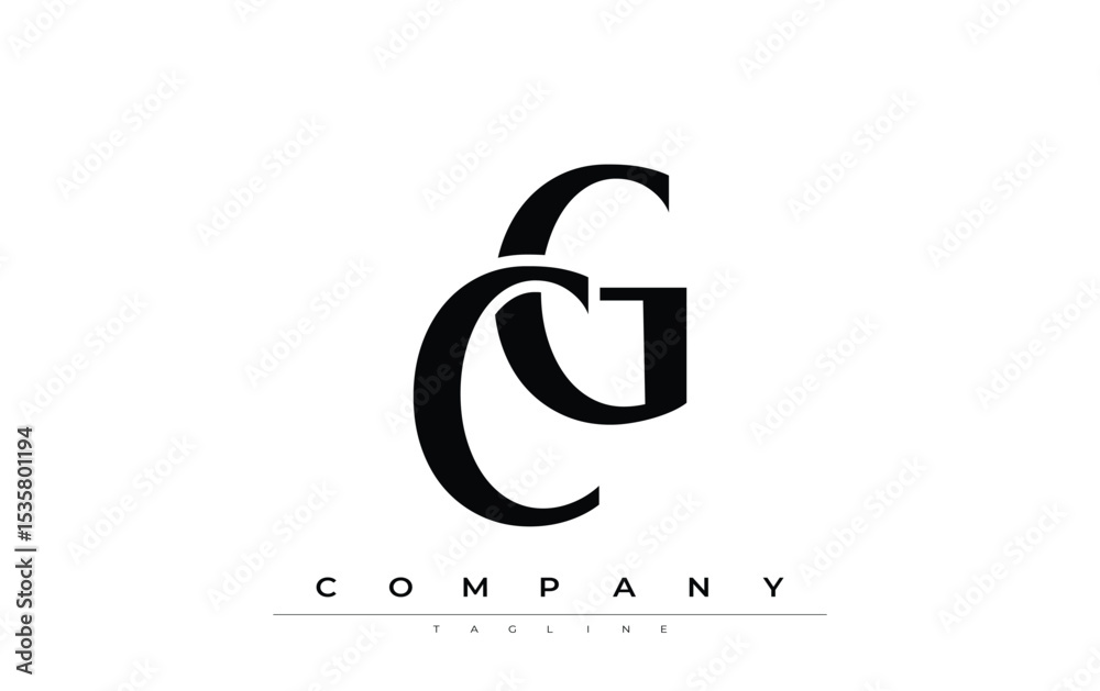 Fototapete cg modern initials logo design. branding logo with stylized initials showcasing bold design and mode