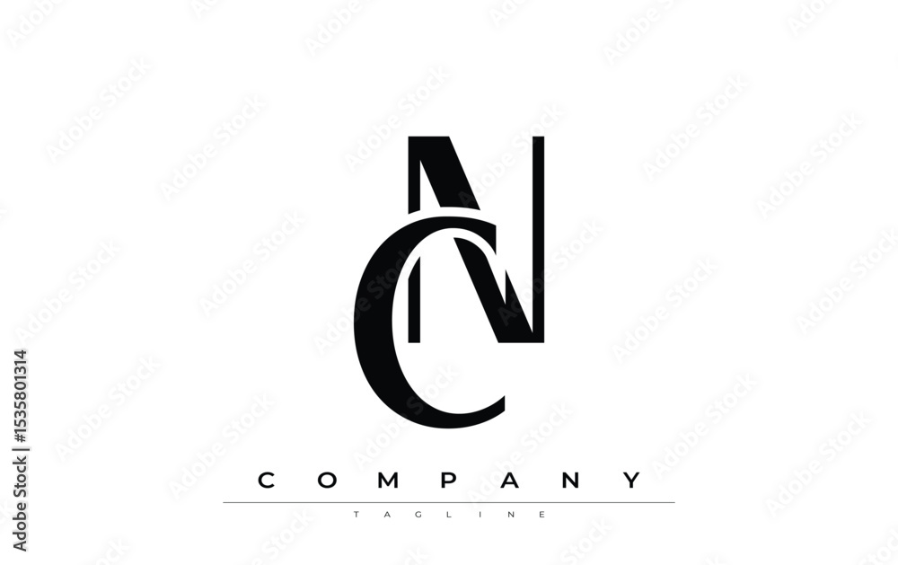 Fototapete cn modern initials logo design. branding logo with stylized initials showcasing bold design and mode