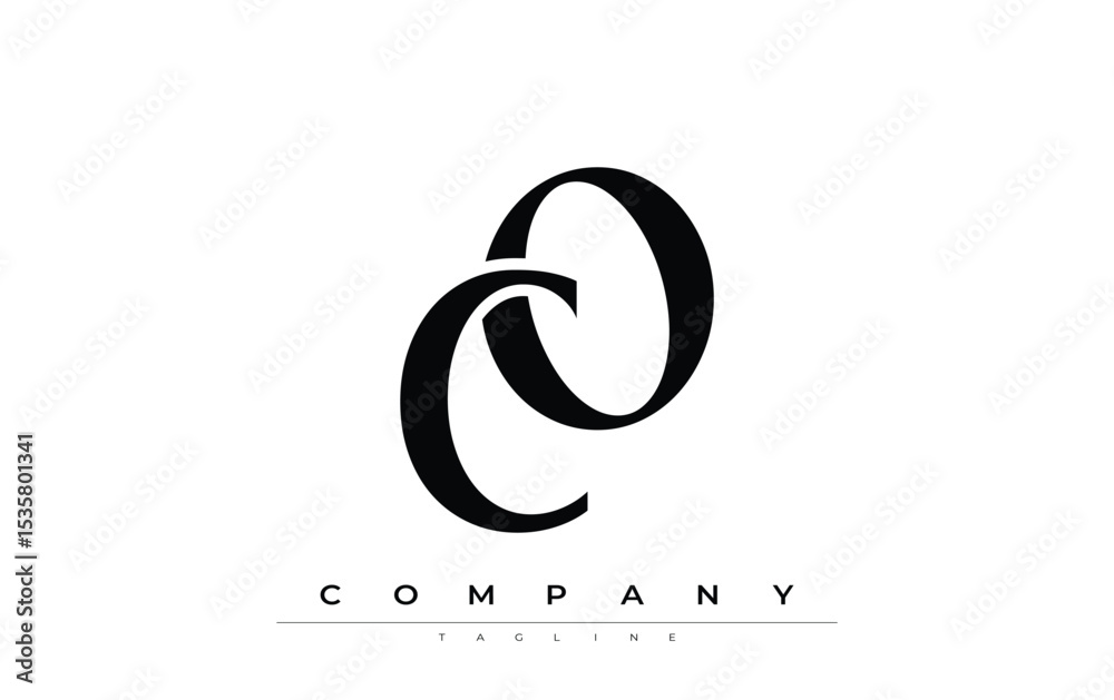Fototapete co modern initials logo design. branding logo with stylized initials showcasing bold design and mode