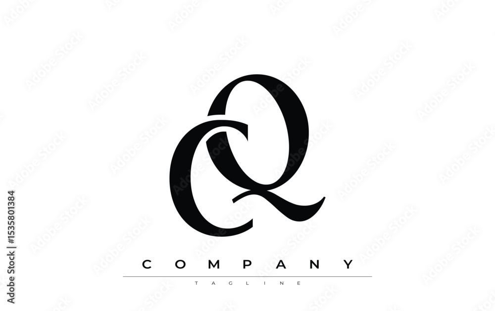 Fototapete cq modern initials logo design. branding logo with stylized initials showcasing bold design and mode