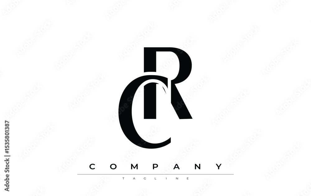 Fototapete cr modern initials logo design. branding logo with stylized initials showcasing bold design and mode