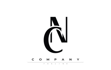 CN Modern Initials Logo Design. Branding logo with stylized initials showcasing bold design and modern aesthetic. Ideal for professional business branding or creative projects focusing on minimalistic