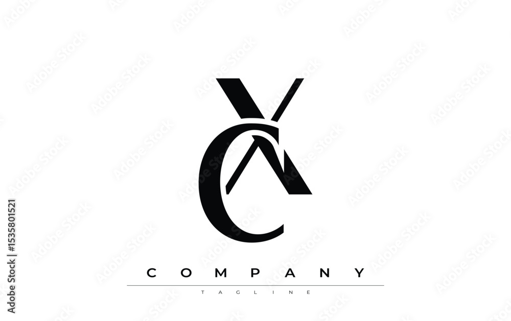 Fototapete cx modern initials logo design. branding logo with stylized initials showcasing bold design and mode