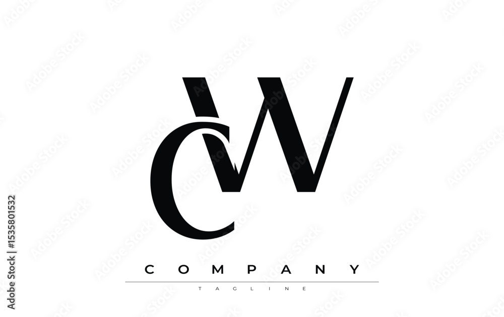 Fototapete cw modern initials logo design. branding logo with stylized initials showcasing bold design and mode