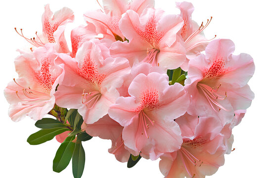 Vector realistic bubbles on a transparent background - Pink azalea flowers, PNG clipart with transparent background