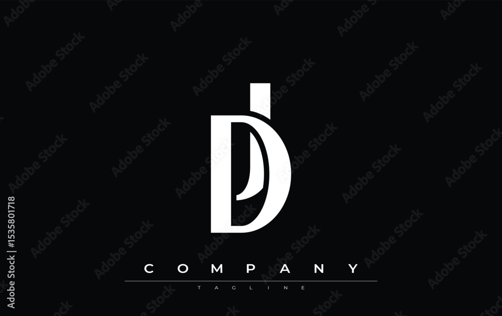 Fototapete dj modern initials logo design. branding logo with stylized initials showcasing bold design and mode