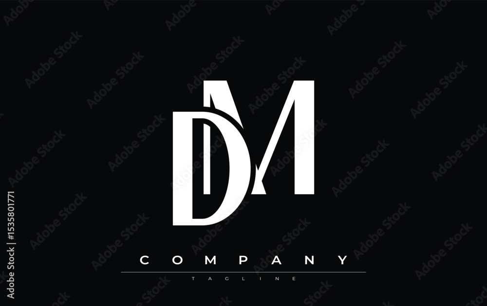 Fototapete dm modern initials logo design. branding logo with stylized initials showcasing bold design and mode