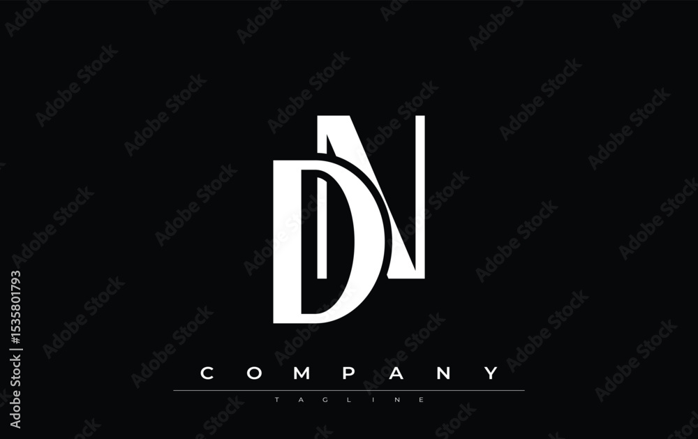 Fototapete dn modern initials logo design. branding logo with stylized initials showcasing bold design and mode