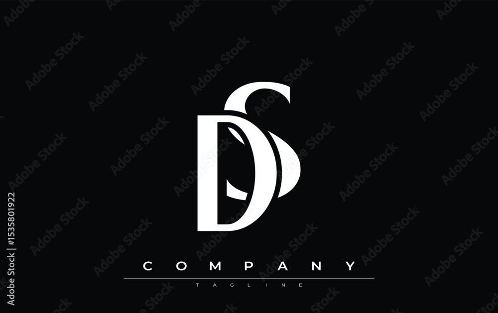Fototapete ds modern initials logo design. branding logo with stylized initials showcasing bold design and mode