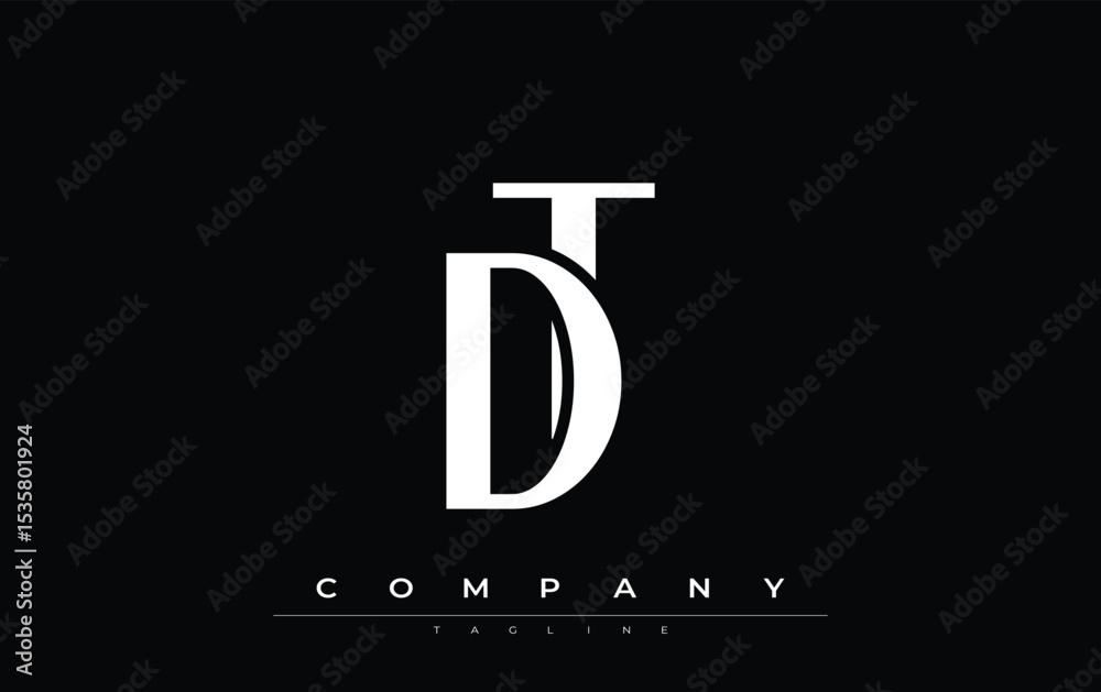 Fototapete dt modern initials logo design. branding logo with stylized initials showcasing bold design and mode