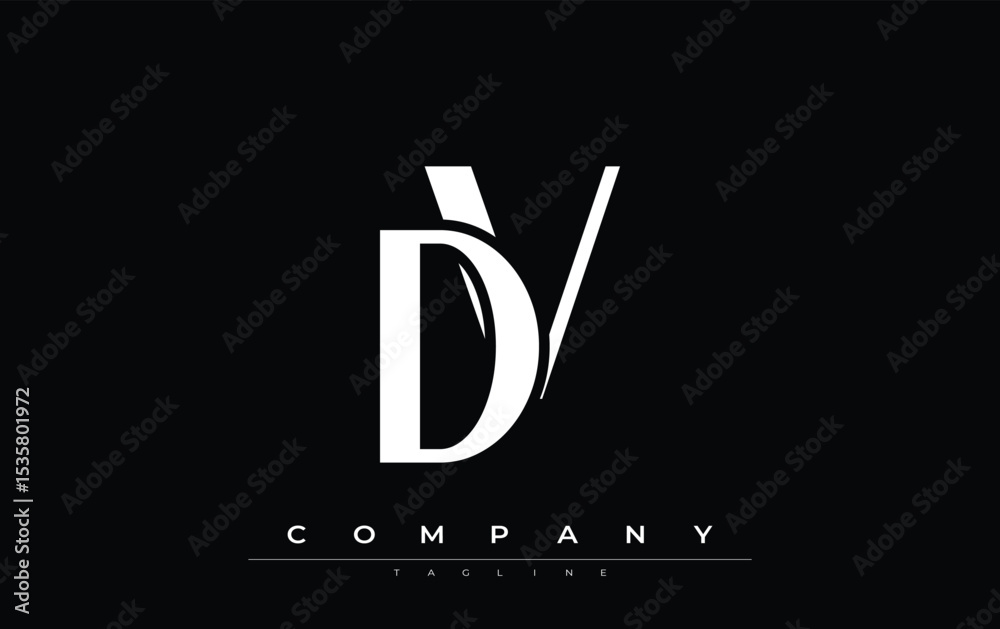 Fototapete dv modern initials logo design. branding logo with stylized initials showcasing bold design and mode