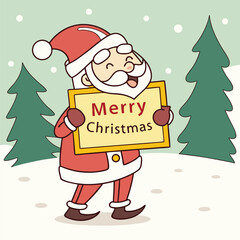 Jolly Santa Claus Christmas Greeting Card Illustration