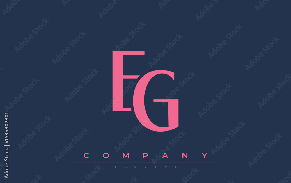 Fototapete eg modern initials logo design. branding logo with stylized initials showcasing bold design and mode