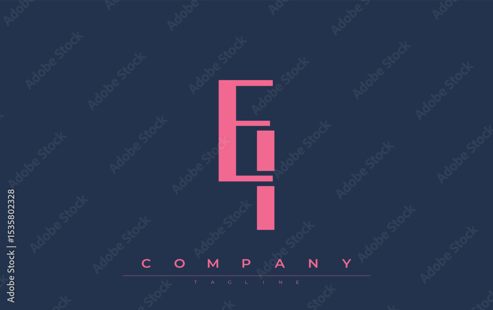Fototapete ei modern initials logo design. branding logo with stylized initials showcasing bold design and mode