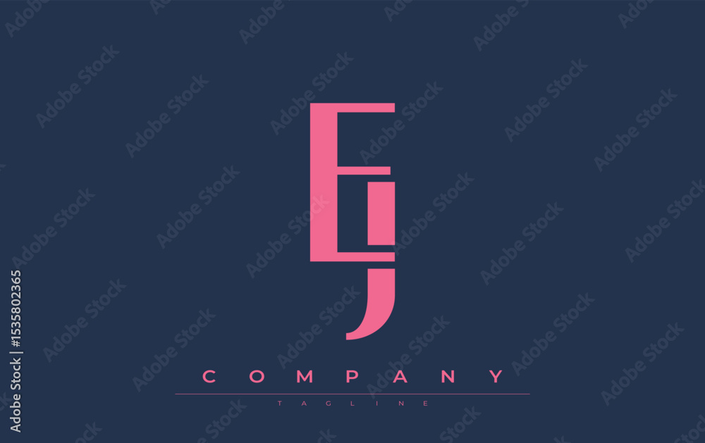 Fototapete ej modern initials logo design. branding logo with stylized initials showcasing bold design and mode
