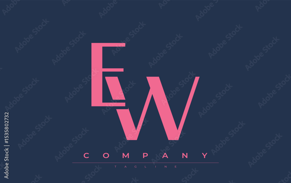 Fototapete ew modern initials logo design. branding logo with stylized initials showcasing bold design and mode