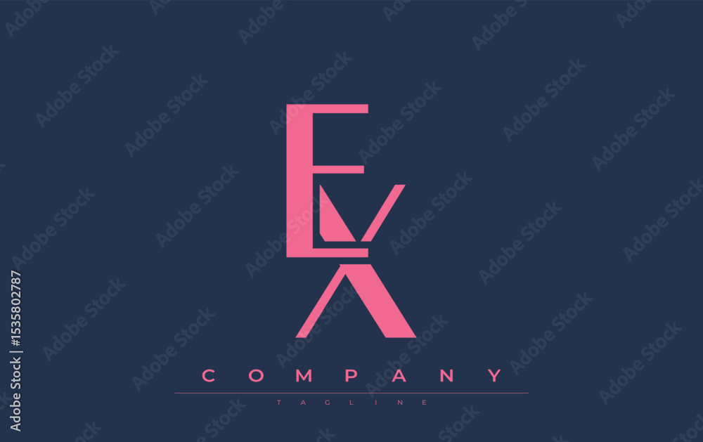 Fototapete EX Modern Initials Logo Design. Branding logo with stylized initials showcasing bold design and modern aesthetic. Ideal for professional business branding or creative projects focusing on minimalistic