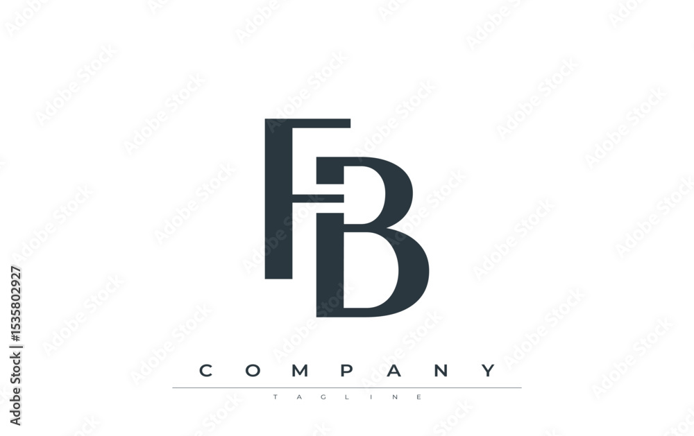 Fototapete fb modern initials logo design. branding logo with stylized initials showcasing bold design and mode
