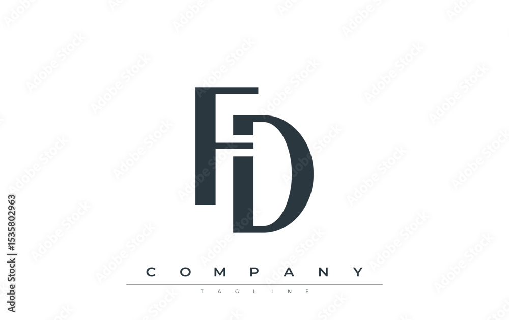 Fototapete fd modern initials logo design. branding logo with stylized initials showcasing bold design and mode