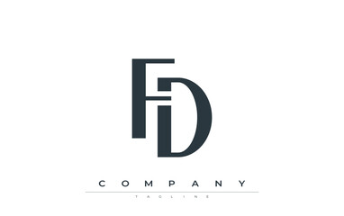 FD Modern Initials Logo Design. Branding logo with stylized initials showcasing bold design and modern aesthetic. Ideal for professional business branding or creative projects focusing on minimalistic