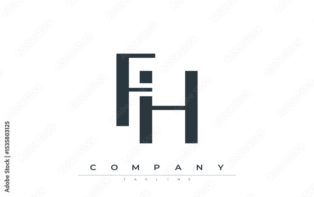 Fototapete fh modern initials logo design. branding logo with stylized initials showcasing bold design and mode