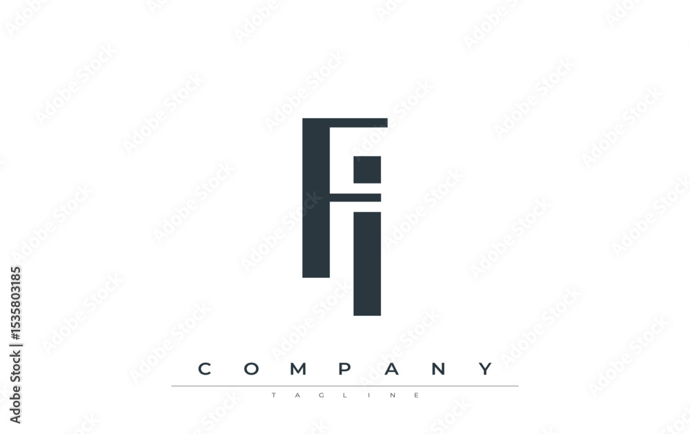 Fototapete fi modern initials logo design. branding logo with stylized initials showcasing bold design and mode