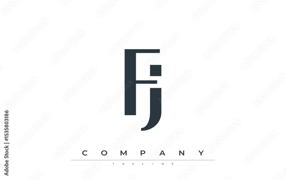 Fototapete fj modern initials logo design. branding logo with stylized initials showcasing bold design and mode