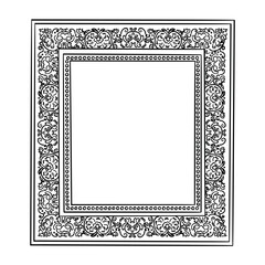 Hand Drawn Art Nouveau Picture Frames Line Set in Vintage Style