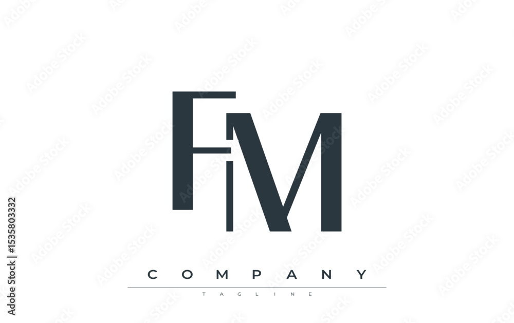 Fototapete fm modern initials logo design. branding logo with stylized initials showcasing bold design and mode