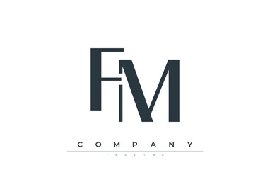 FM Modern Initials Logo Design. Branding logo with stylized initials showcasing bold design and modern aesthetic. Ideal for professional business branding or creative projects focusing on minimalistic