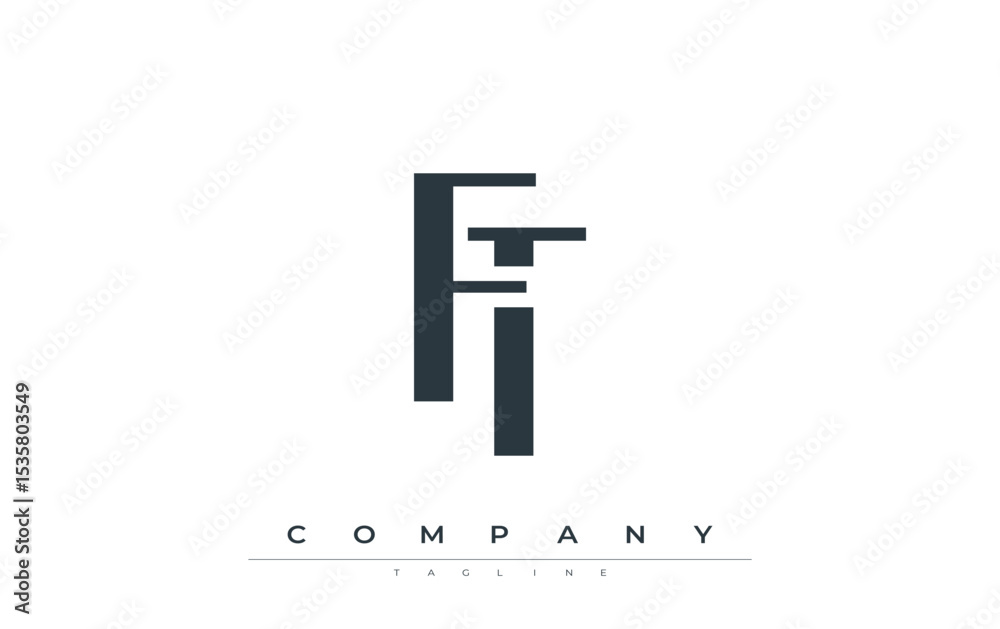 Fototapete ft modern initials logo design. branding logo with stylized initials showcasing bold design and mode