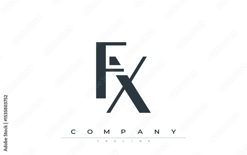 Fototapete fx modern initials logo design. branding logo with stylized initials showcasing bold design and mode