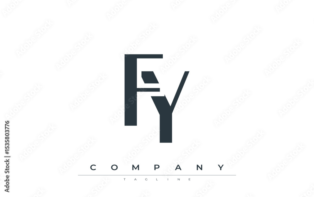 Fototapete fy modern initials logo design. branding logo with stylized initials showcasing bold design and mode