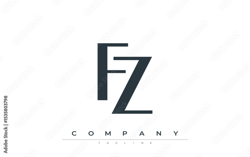 Fototapete fz modern initials logo design. branding logo with stylized initials showcasing bold design and mode