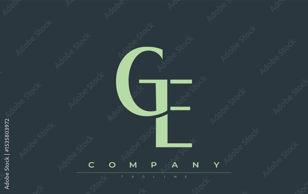 Fototapete ge modern initials logo design. branding logo with stylized initials showcasing bold design and mode